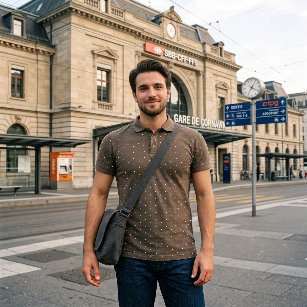 Magliette Polo: Polo Imprimé Micro-Pois IFT Man Collection – Usato da Thônex venduto da Suisse.Shopping