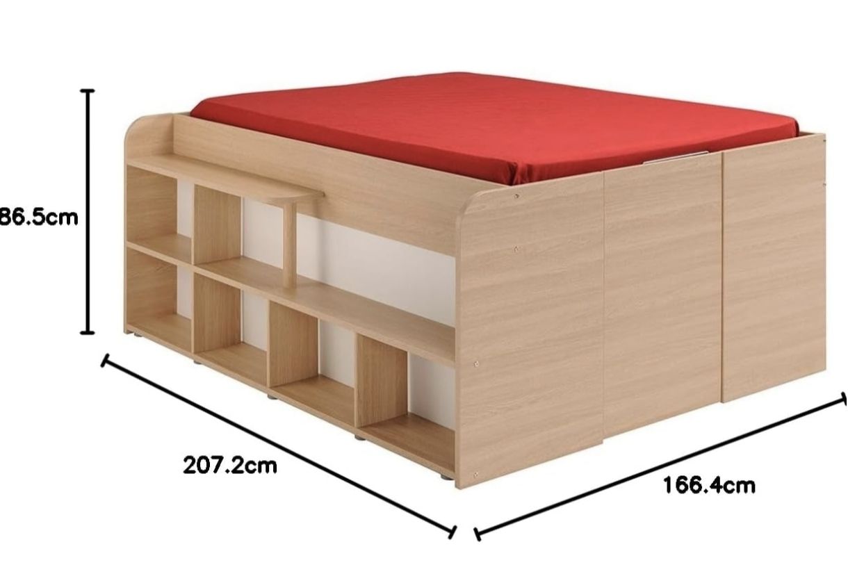 Letti: Bett mit Stauraum - Eicheoptik weiss – Usato da Kirchberg SG venduto da ela1978 2