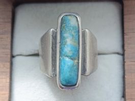 Bague vintage argent et magnifique Turquoise! (Style Navajo)