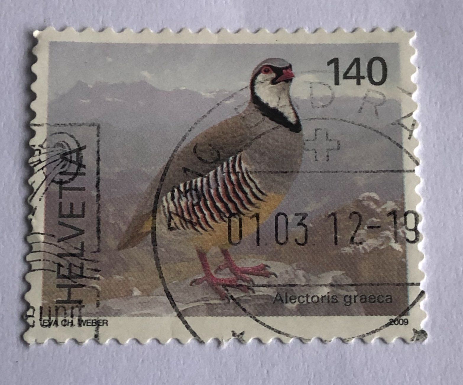Alle Briefmarken: Nr.1306 mit Stempel 2009  Steinhuhn Dauermarken  – Gebraucht aus Aarau von Billa007