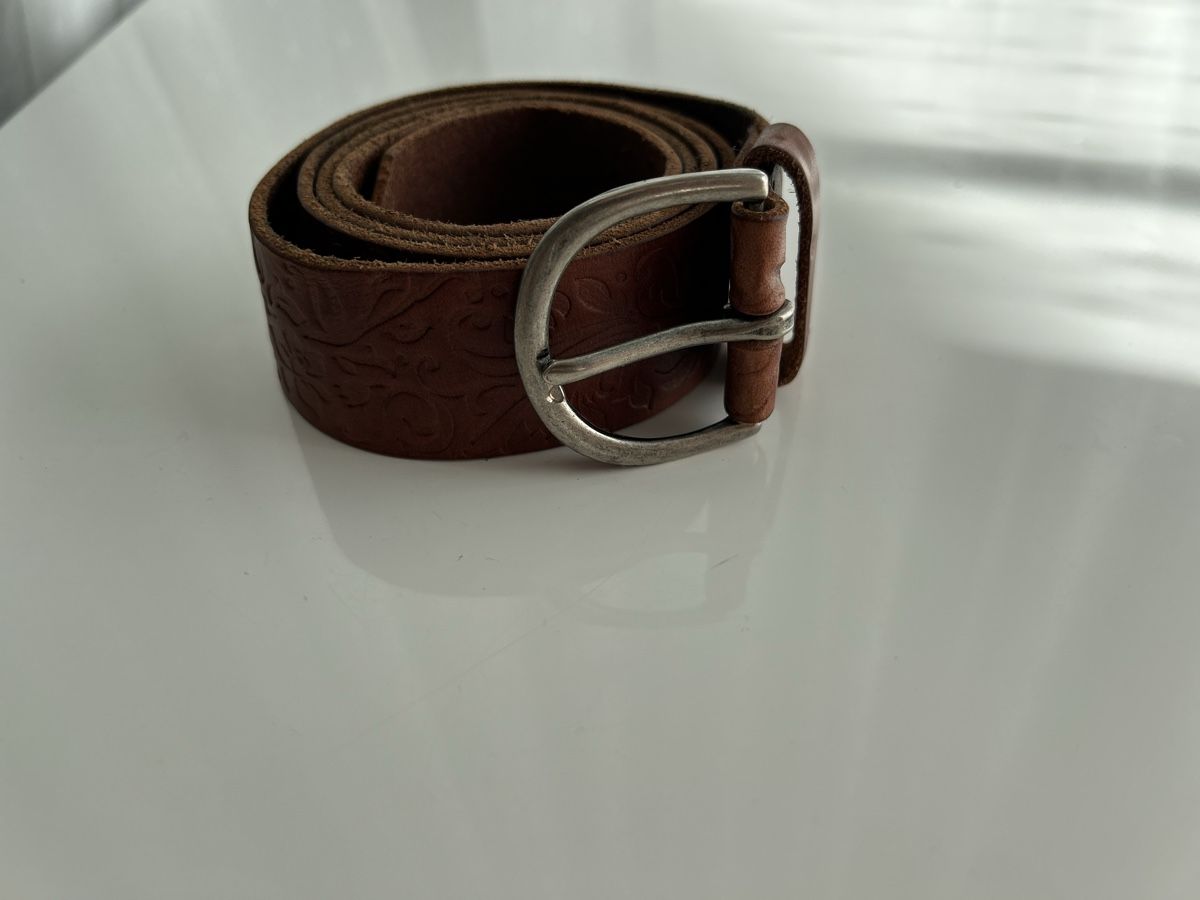 Ceintures: Vintage Leather belt brown embossed pattern – Neuf (Voir description) à Saland par ele_vc96 2