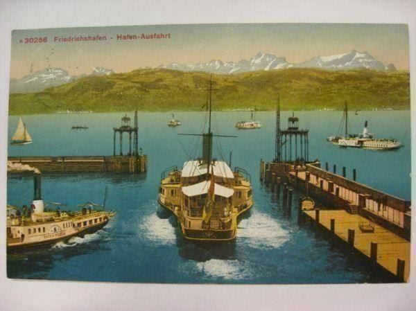 Cartoline postali: AK Friedrichshafen - Hafenausfahrt – Usato da Gundetswil venduto da Egro01