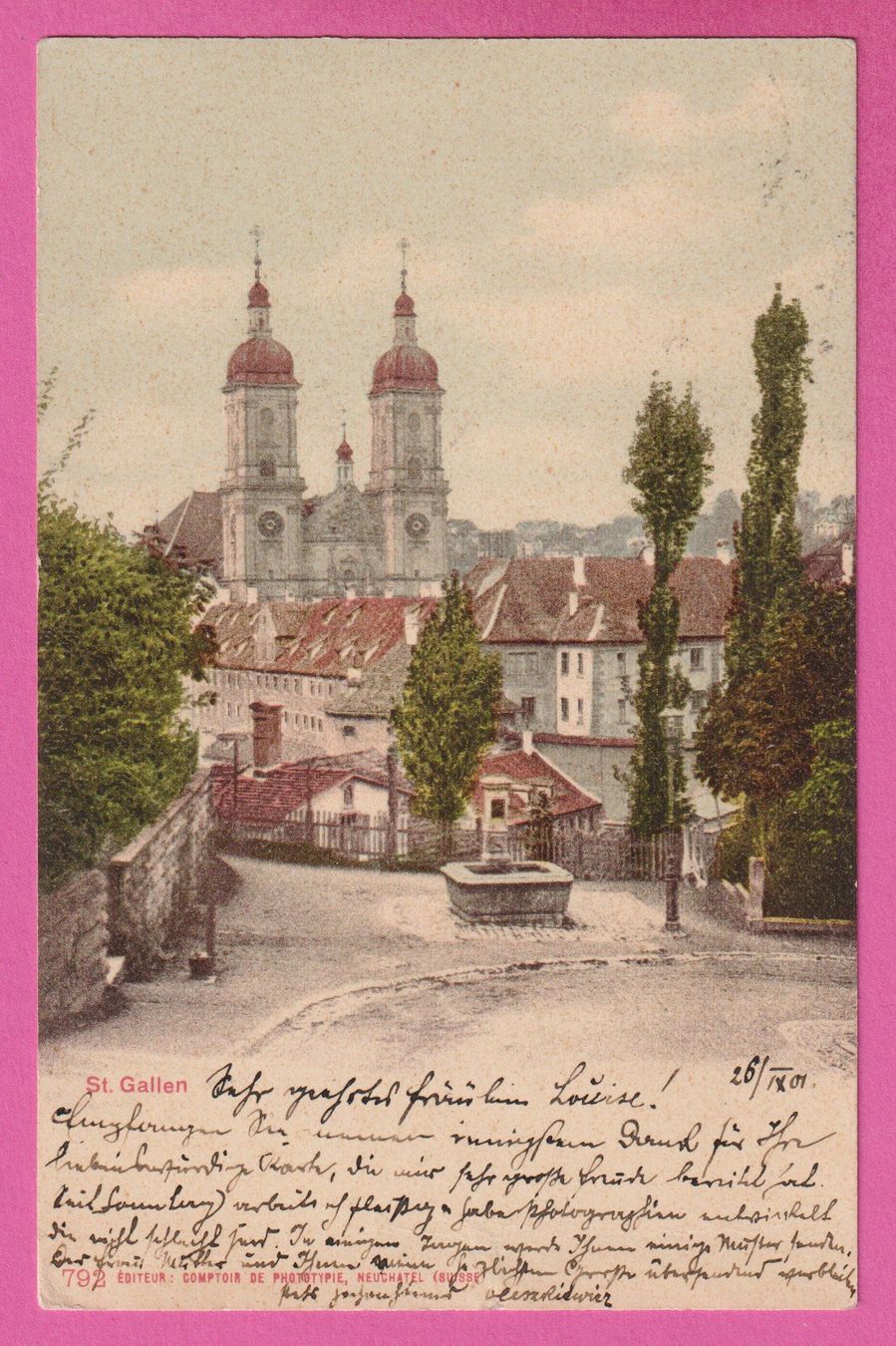 Cartoline postali: St. Gallen gel 1901 – Usato da Einsiedeln venduto da dillie