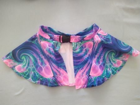 Rave Minirock Rock Skirt - bunt blau pink / Gr. S