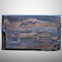 🖨️ Antikes Druckklischee Fabrik Industrie Druckplatte 🏭✨
