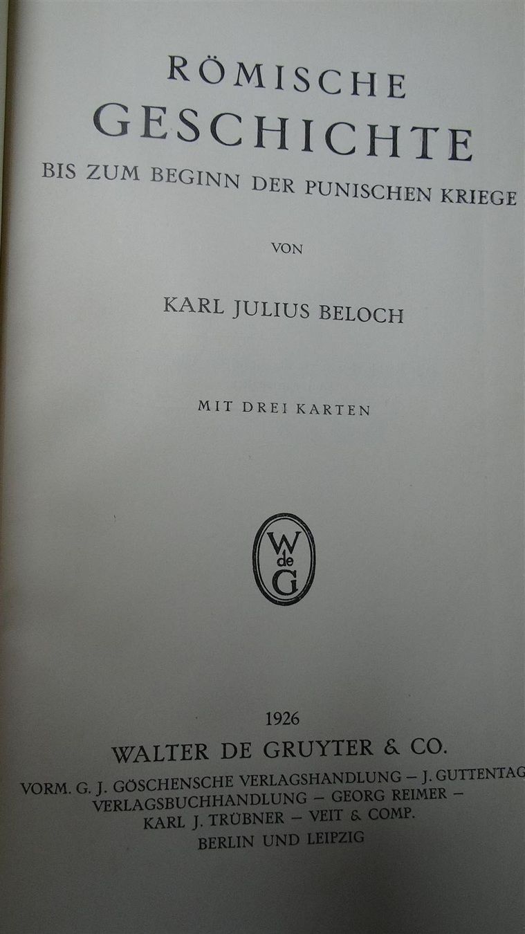 Libri: Römische Geschichte   Karl Julius Beloch – Usato da Lupfig venduto da JUTA09