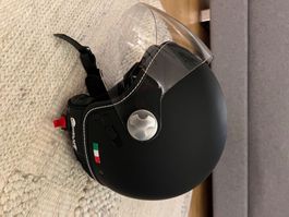 Casque de moto Helmo Milano noir, taille XS, comme neuf! ...