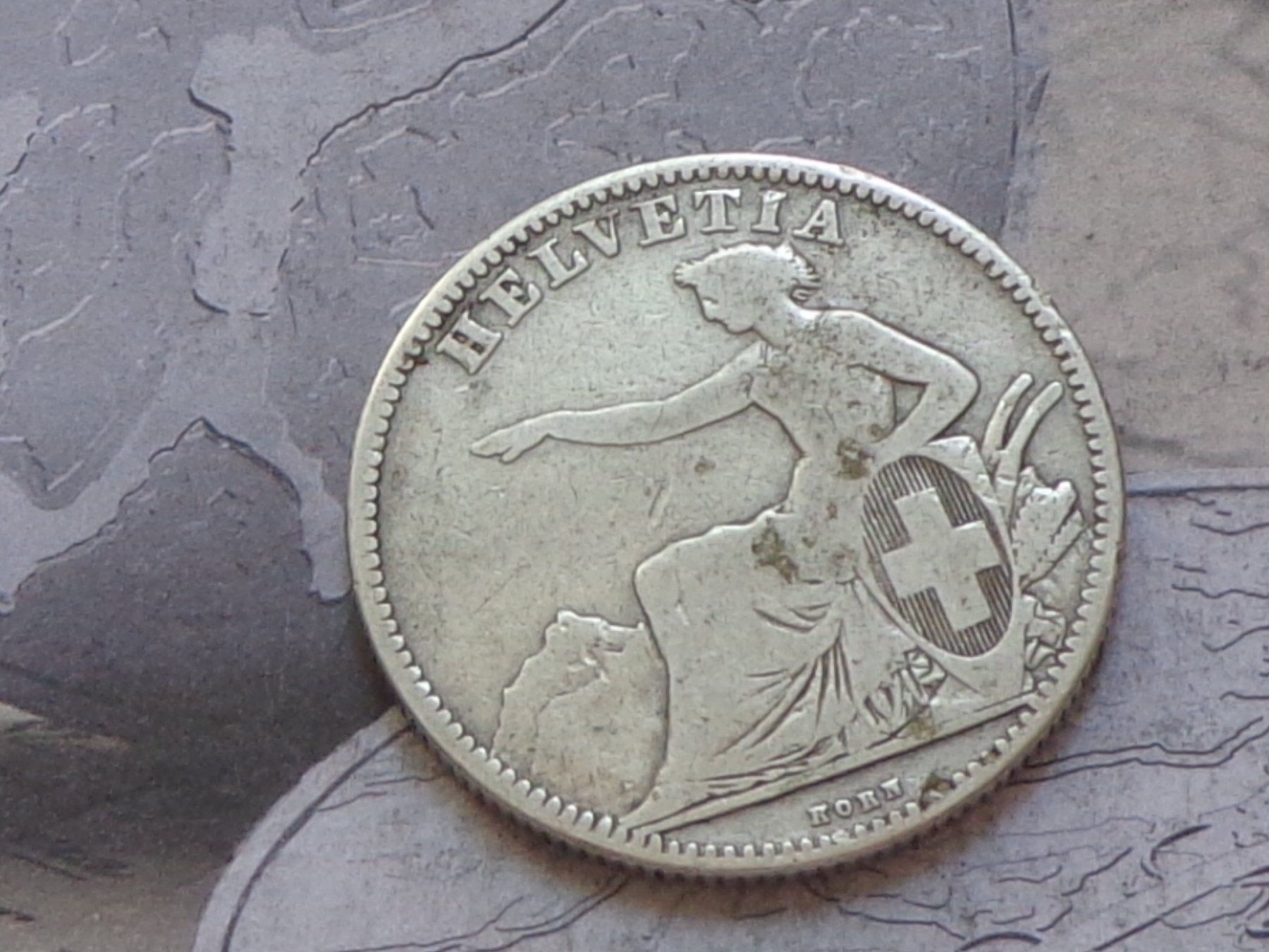 Tutti le monete: 2 Fr. 1860 B - belle pièce – Usato da Pully venduto da UCA01 1