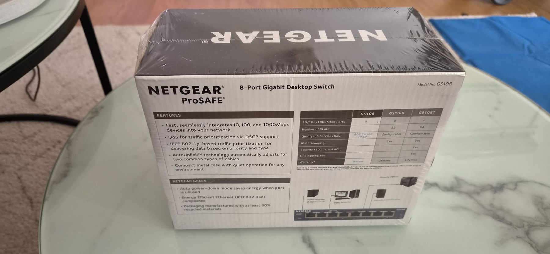 Netgear Hubs & Switches: NETGEAR GS108 8-Port Gigabit Desktop Switch – Neu und originalverpackt aus Gerzensee von Omeisel 1