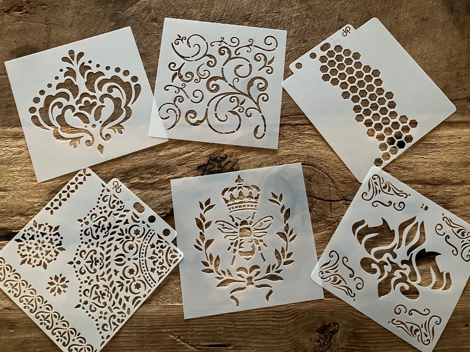 Schablonen: Neues 6er  Set Malschablonen  Shabby Chic – Neu und originalverpackt aus Effretikon von wenuss