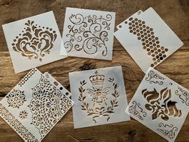 Neues 6er  Set Malschablonen  Shabby Chic