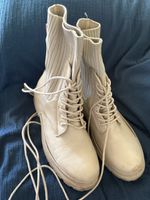 Schnürstiefel beige Textil und Kunstleder Grösse 38 gebrauch