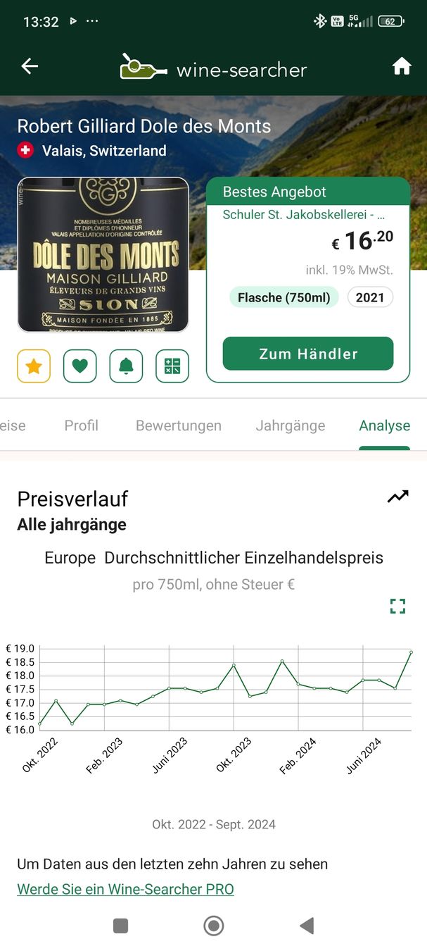Vino: 3x 1997 Dole des Monts Gilliard – Nuovo e nell'imballaggio originale da Büsserach venduto da Vintage-vins 2