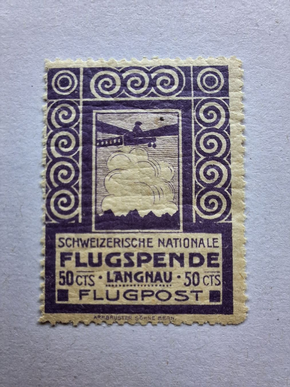 Tutti i francobolli: Flugpost Vorläufer VI Langnau ** – Usato da Balgach venduto da SIMEON27 3