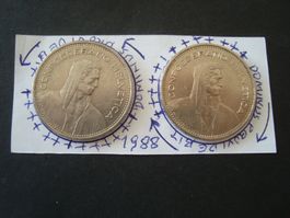 5  Fr 1988 vertiefter randschrift  2  stk