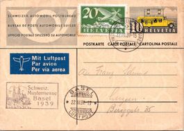 1939 Carte postale auto Suisse