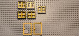 Lego 4x Fenster (schwarz-weiss) und Tür