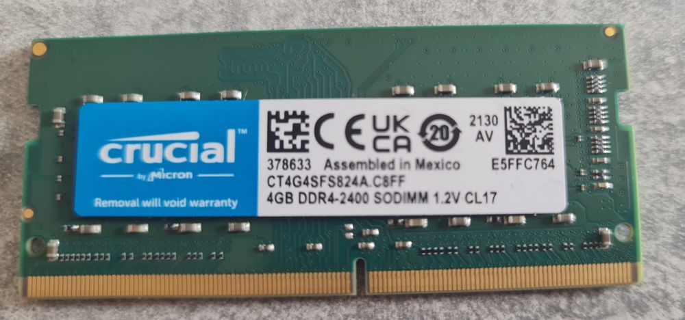Crucial Laptop RAM 4GB - DDR4 2400 Sodimm 1.2V