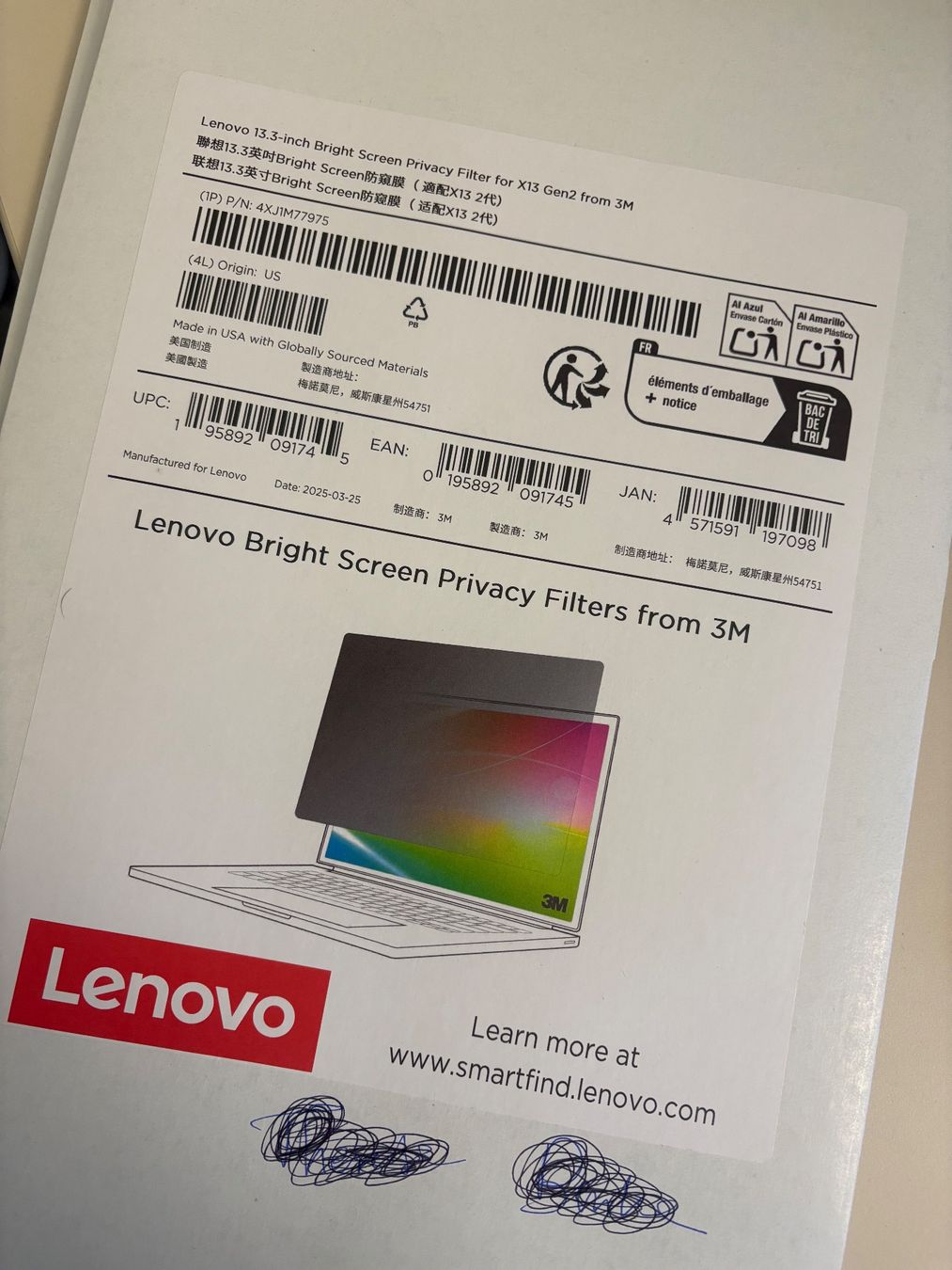 Lenovo Notebook: Privacy screen Lenovo 13,3 – Nuovo e nell'imballaggio originale da Höri venduto da Binary_tech_ch