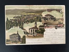 AK ZH Litho Gruss aus Thalweil (Thalwil)