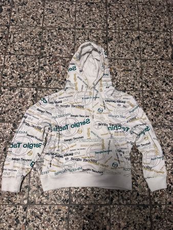 Sergio Tacchini Hoodie weiss mit Logo Muster gebraucht