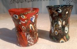 Murano 1x paire de verres à eau multicolore