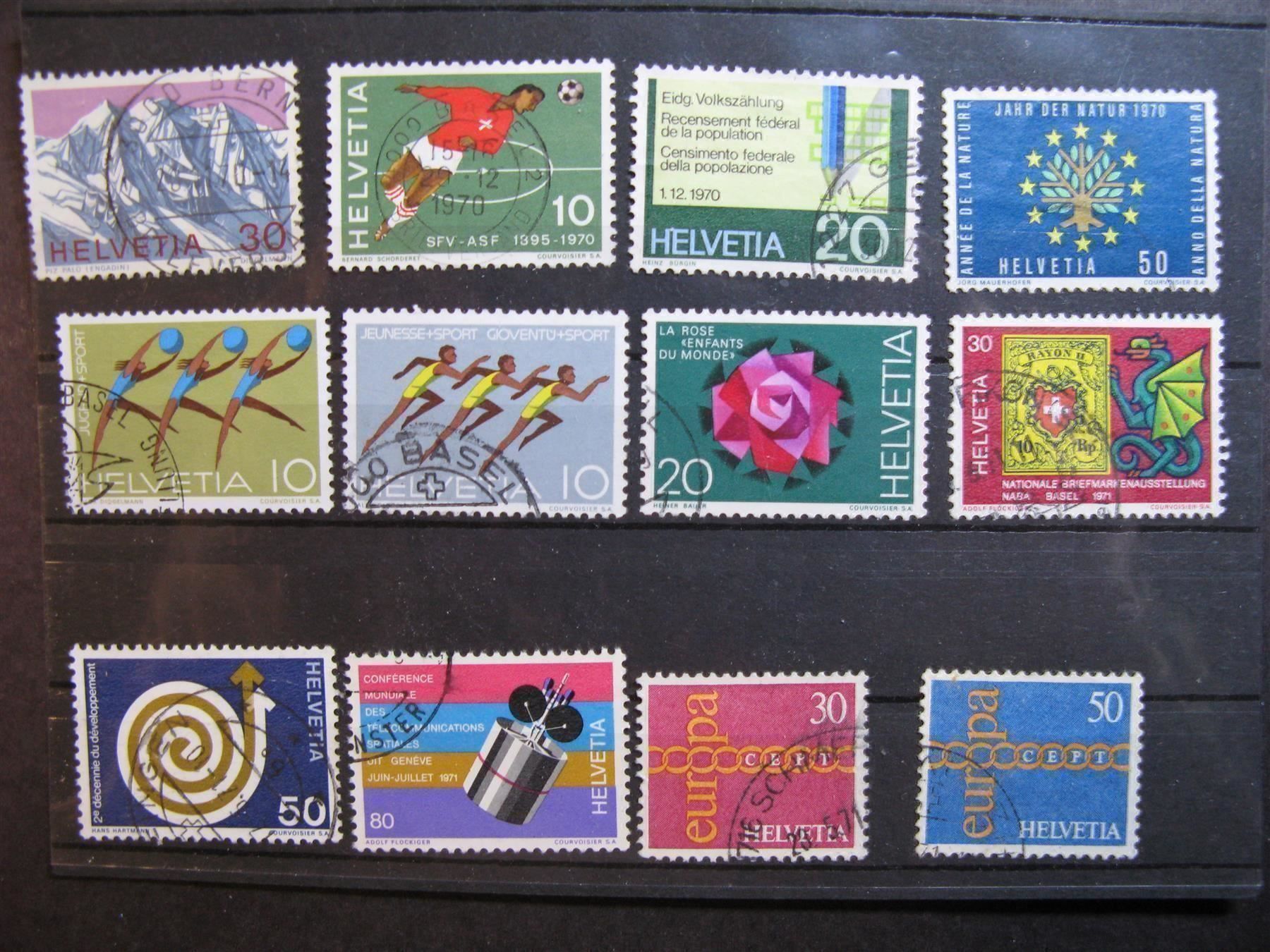 Tutti i francobolli: 1970 / 71 Sonder & Werbemarken gest – Usato da Wil SG venduto da fva01