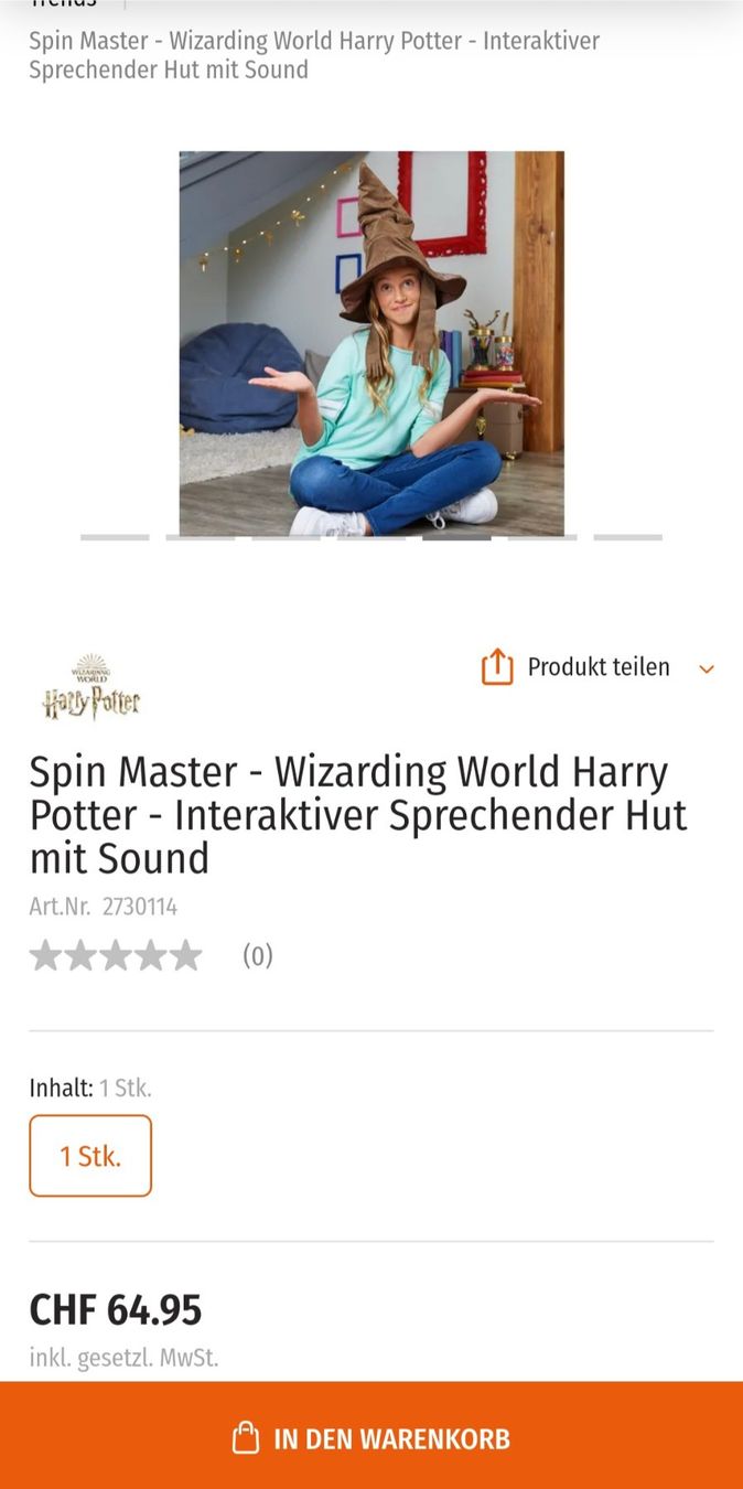 Kostüme: Harry Potter sprech Hut – Neu (gemäss Beschreibung) aus münchenstein von ewu_8lcz 2