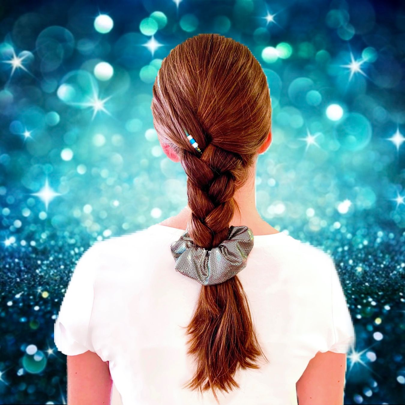 Haarschmuck: Handmade SCRUNCHIE glamorous metallic hologram – Neu und originalverpackt aus Emmenbrücke von little.treasures 1