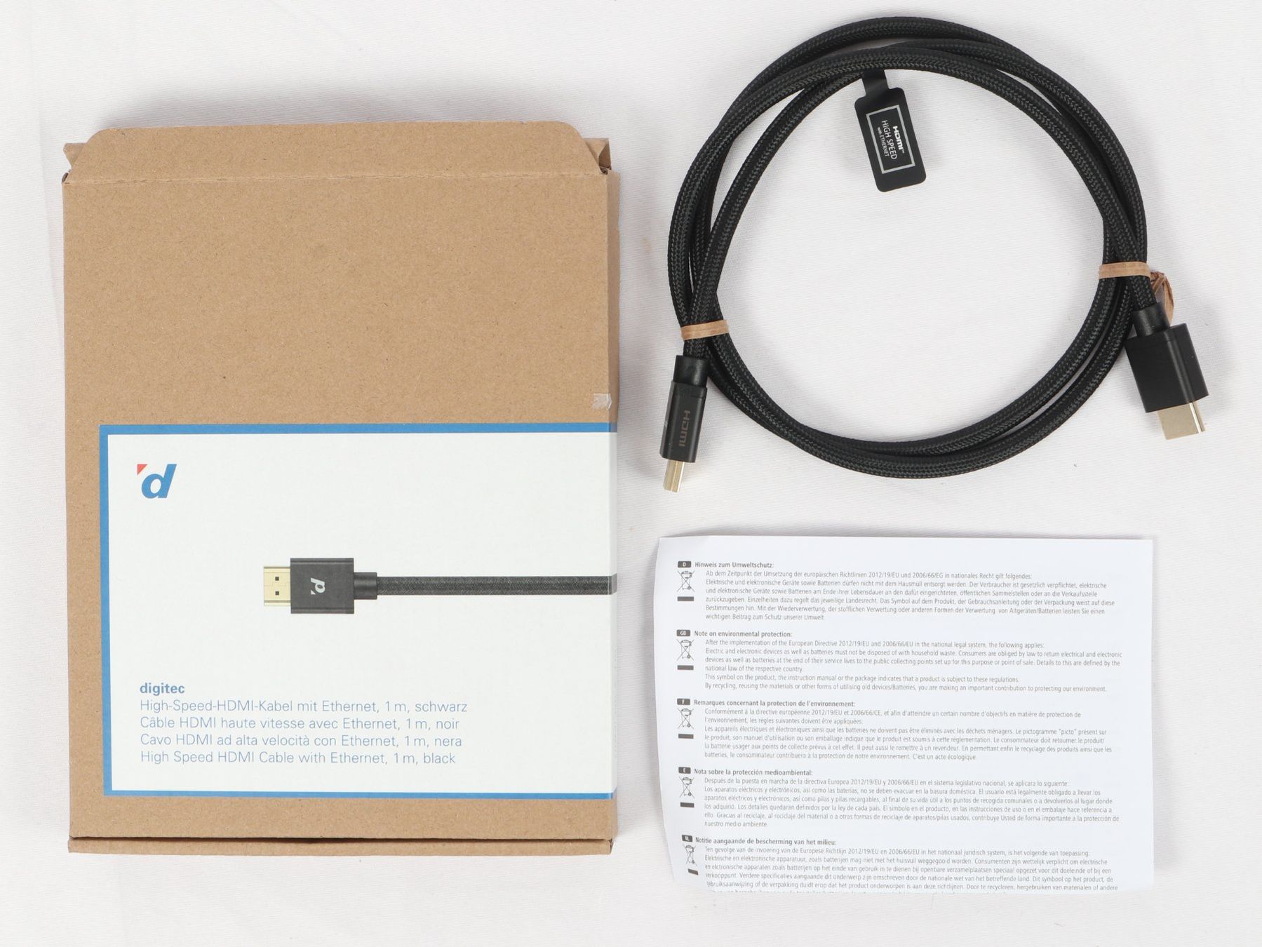Digitec Kabel: DIGITEC  HDMI/Ethernet KABEL 1Meter Schwarz – Neu (gemäss Beschreibung) aus Steinen von Restwert_Steinen