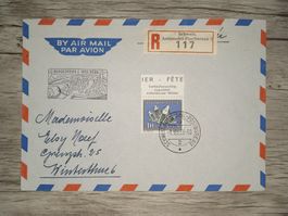 TR16 Enveloppe  + Timbre Suisse 1958