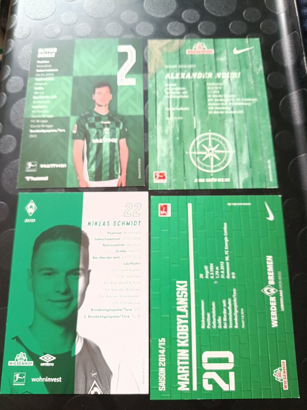 Autogramme: Weder Bremen - 4x Handsignierte Autogrammkarten – Gebraucht aus Menziken von Artographs 1