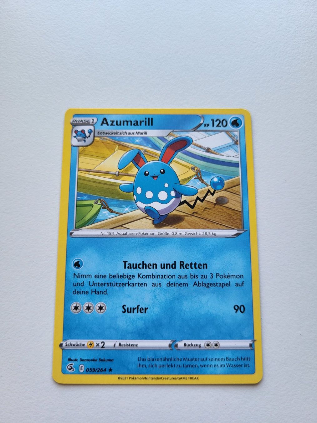 Pokémon Sammelbilder & Trading cards: Azumarill (Fusion Strike 059/264) – Gebraucht aus Erlenbach ZH von ram_mjn5