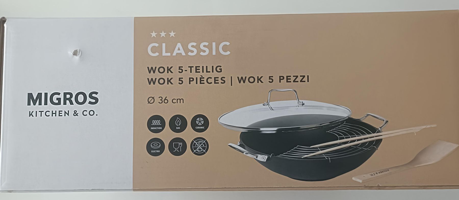 Migros Pfannen: Wok-Set 5-teilig Migros Kitchen & Co. 36 cm neu – Neu und originalverpackt aus Solothurn von jul_plt9 1