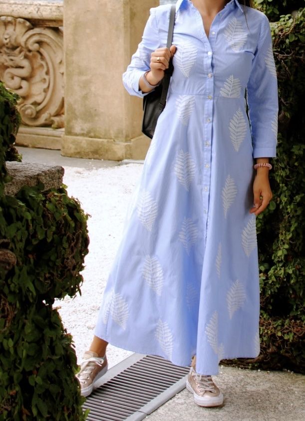 Zara Vestiti: Blauweiss Hemdkleid – Usato da Basel venduto da BiancaCCC 1