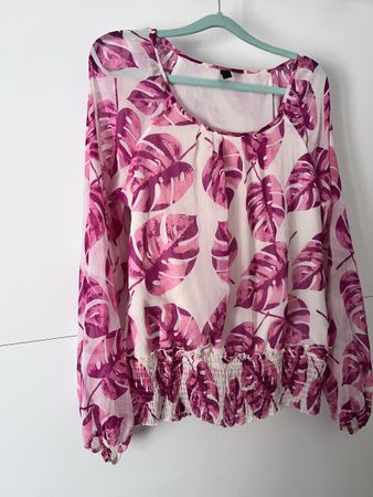 Bluse Vero Moda Damen weiss pink XL Zustand gut