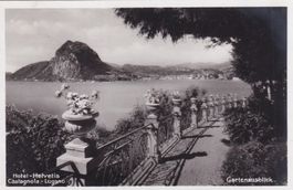 Hotel Helvetia Castagnola Lugano Gartenausblick 1936