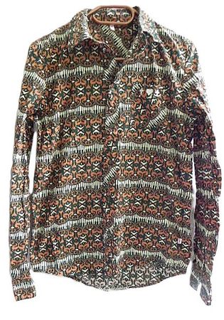 BLUTSGESCHWISTER Gr. 36 Bluse Piano dunkelgrün-schwarz rost