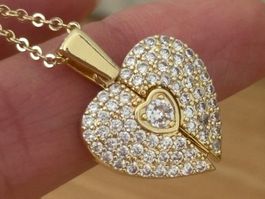 Luxus Elegante Kette mit Zirkonia Farbe : Gold/ Silber