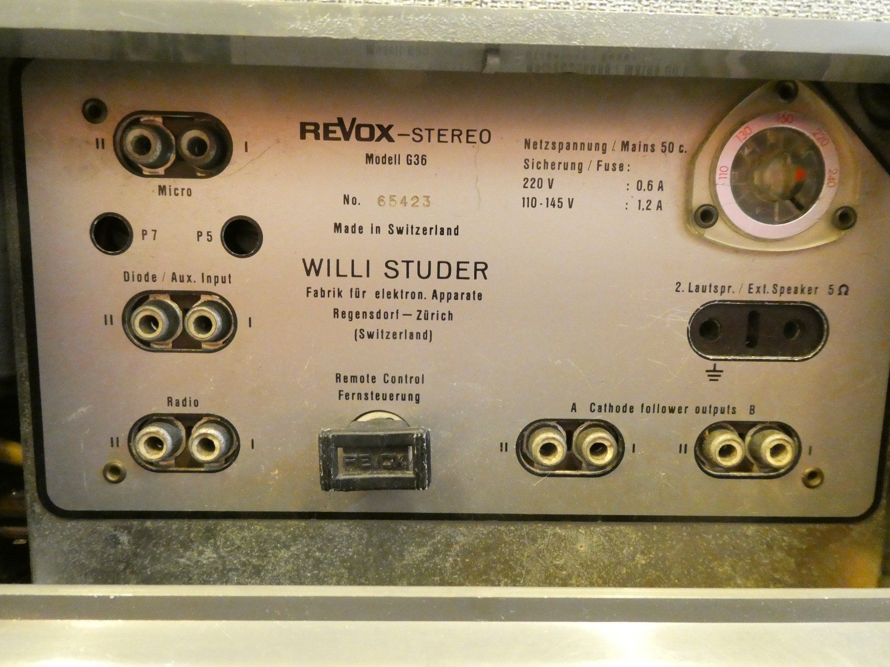 Revox Apparecchi a nastro: Revox Röhrentonbandgerät G36 - Restauration oder Ersatzteile – Difettoso da Münchenstein venduto da tsp01 5