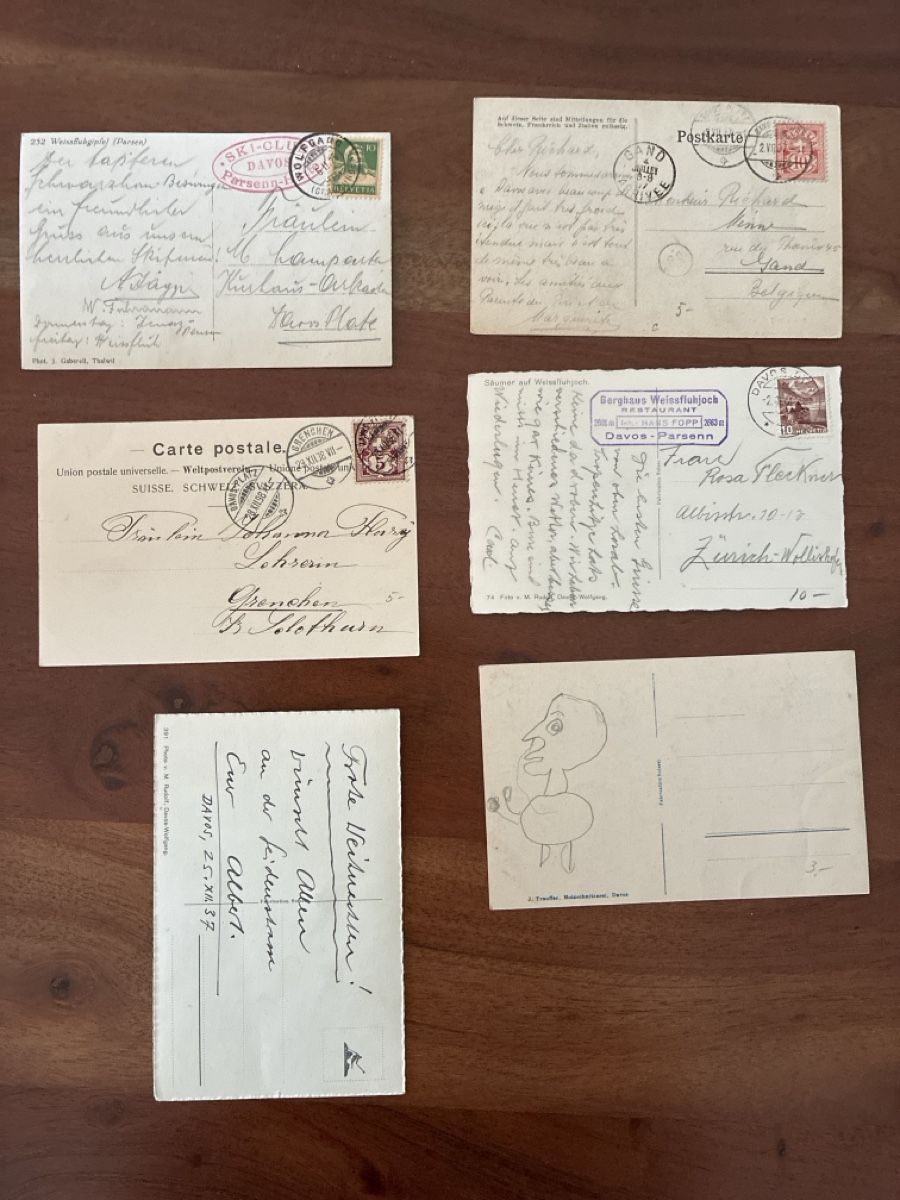 Cartoline postali: 6 Ansichtskarten Schweiz von Davos GR – Usato da Oftringen venduto da Cla.vD.74 1