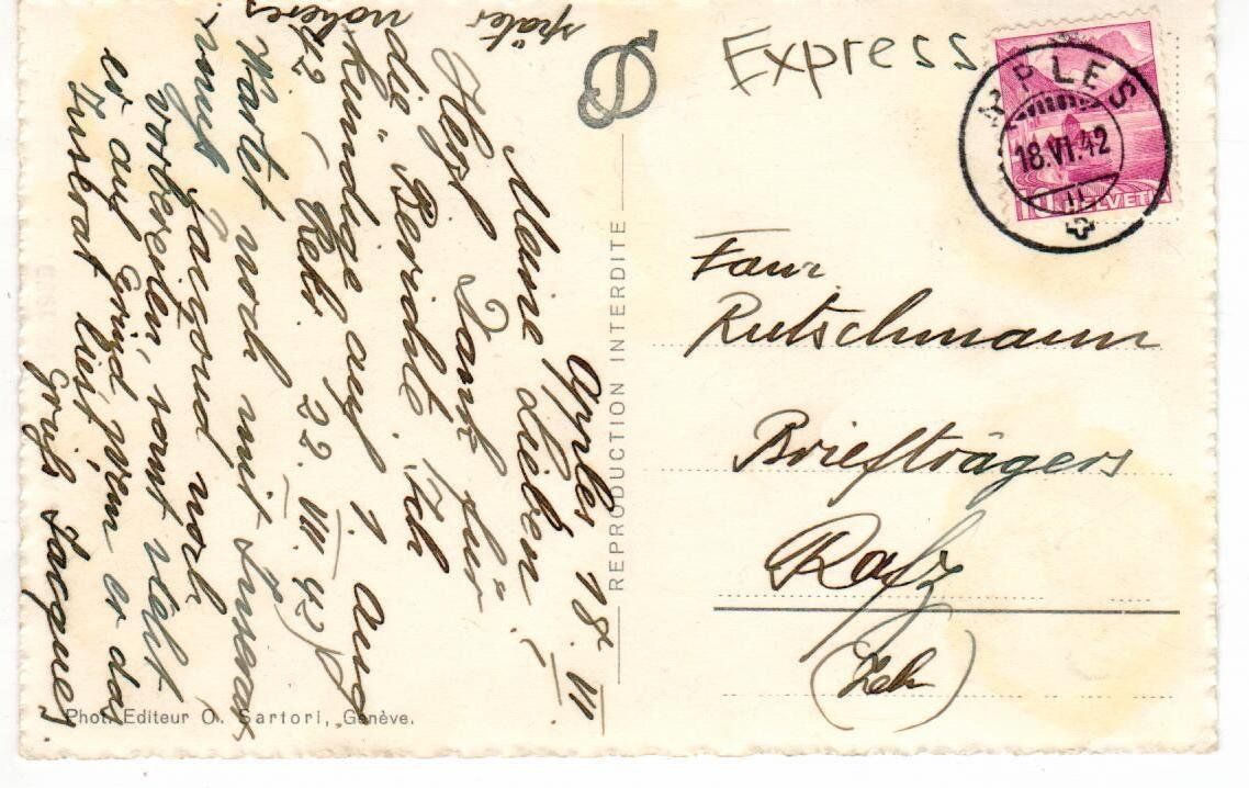 Ansichtskarten: Morges 1942 – Gebraucht aus Wolhusen von Curver9 1