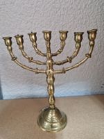 Antiker Chanukka Leuchter, Messing, 7-armig, Vintage!