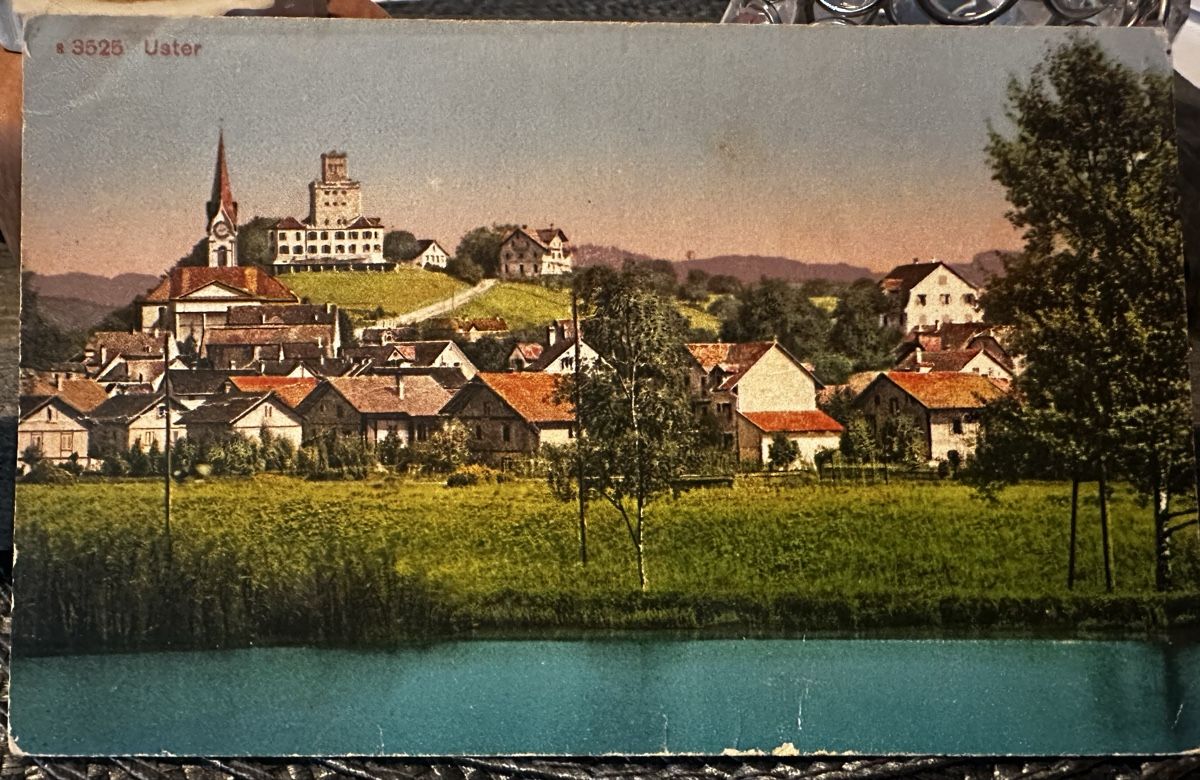 Cartoline postali: Antike Postkarte in Farbe, Uster – Usato da Rapperswil SG venduto da Cecilia61