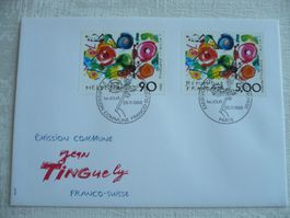 1988 1 FDC Gem.ausg. Combo CH - F Tinguely SBK 769