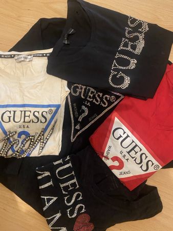 Lot de 5 T-shirts Guess pour femme - Brillants et Stylés