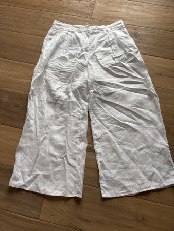 Hose C&A weiss Leinen weiter Schnitt Grösse 44