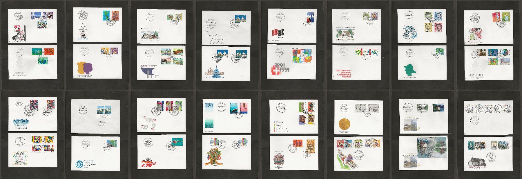 Tutti i francobolli: Schweiz 32 FDC 1989 bis 1999 – Usato da Au ZH venduto da xelagreb01