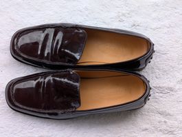 TOD'S Damen Mokassins Lackleder Bordeaux Grösse 39 gebraucht