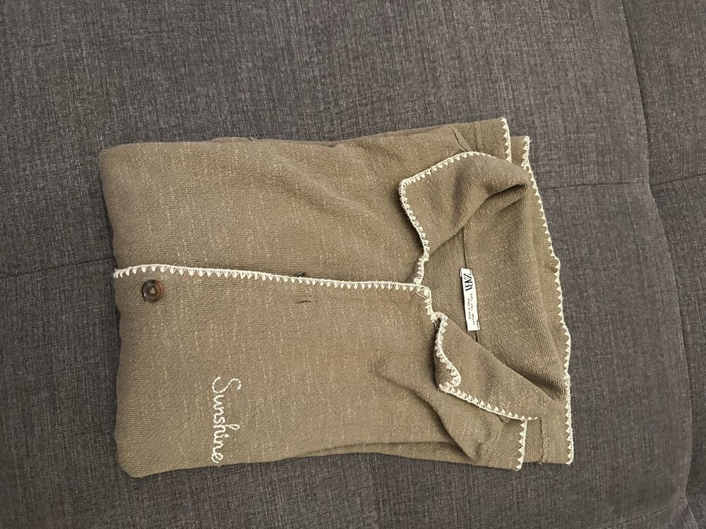 Surprise Sale! Dusted Khaki Asymmetrical Ruffle Silky Overshirt main image 1